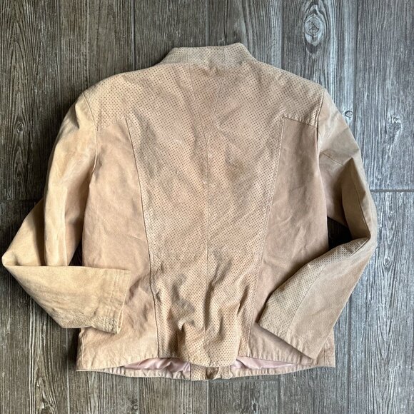 2/$18 SALE Queens Collection Queen Latifah Moto Jacket XL Leather Peach Pink Vtg - Picture 7 of 10